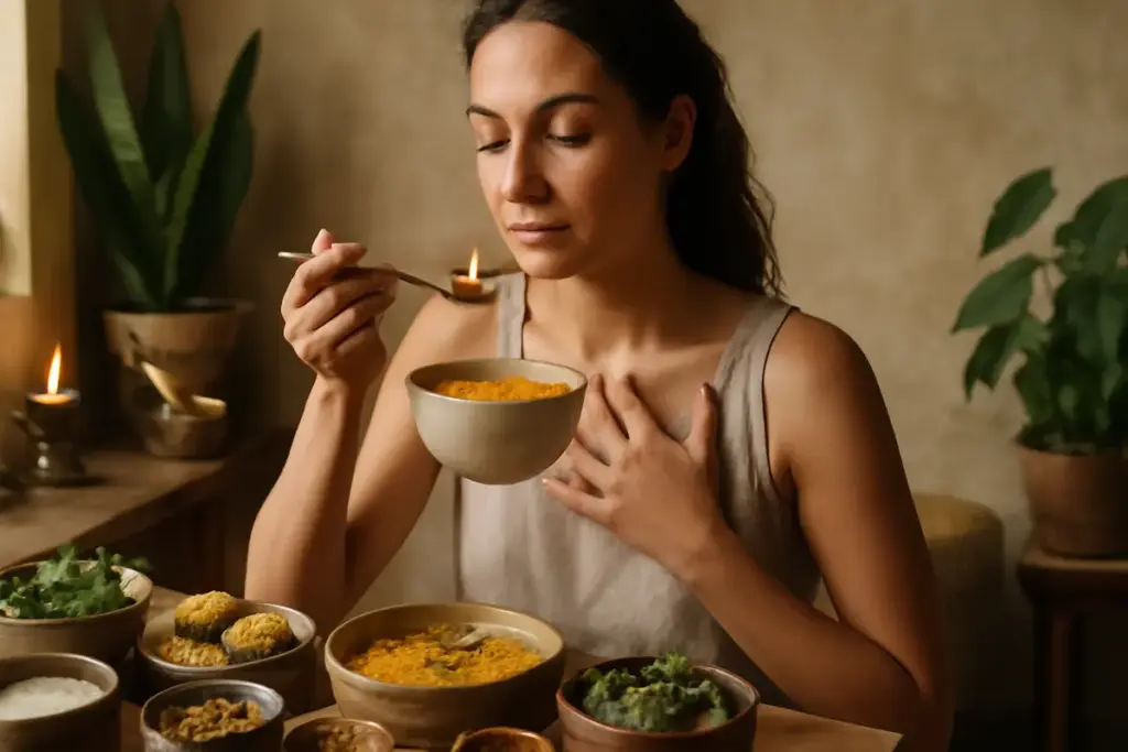 Alimentazione ayurvedica e consapevolezza: il metodo per ascoltare i segnali del corpo ogni giorno